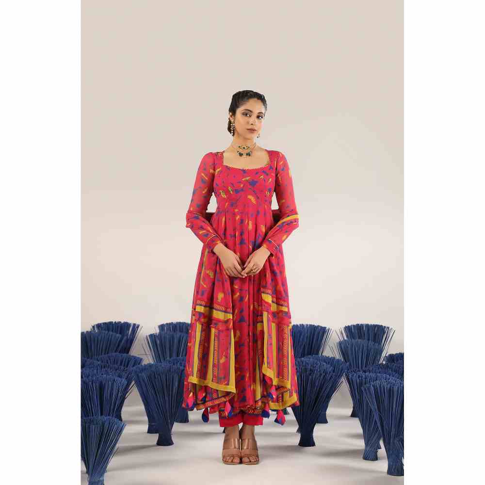 Baise Gaba Saaroo Printed Anarkali Kurta with Pant & Dupatta (Set of 3)
