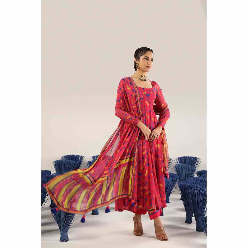 Baise Gaba Saaroo Printed Anarkali Kurta with Pant & Dupatta (Set of 3)