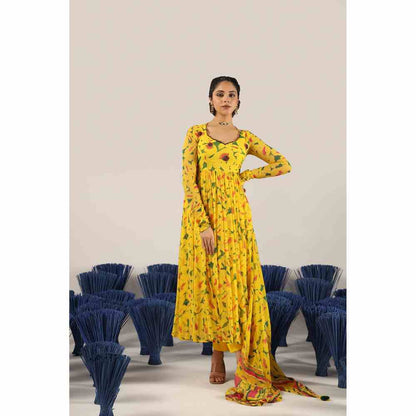 Baise Gaba Smilti Printed Anarkali Kurta with Pant & Dupatta (Set of 3)