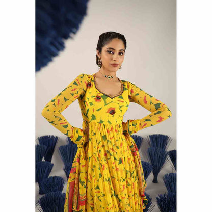 Baise Gaba Smilti Printed Anarkali Kurta with Pant & Dupatta (Set of 3)