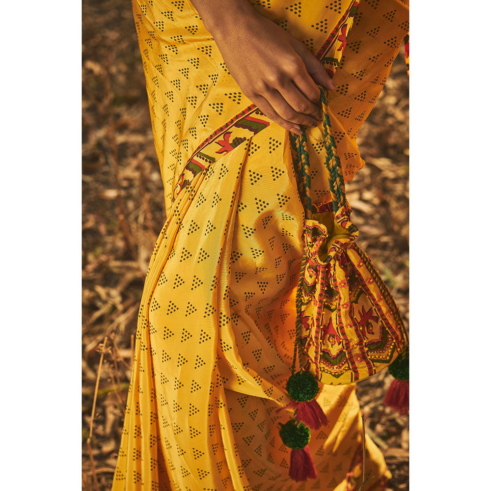 Baise Gaba Santolina Crepe Saree With Unstitched Blouse
