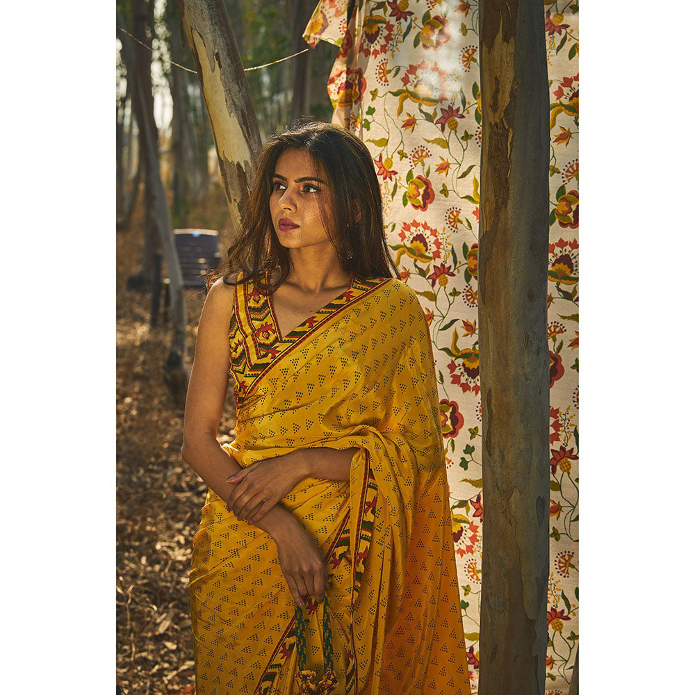 Baise Gaba Santolina Crepe Saree With Unstitched Blouse