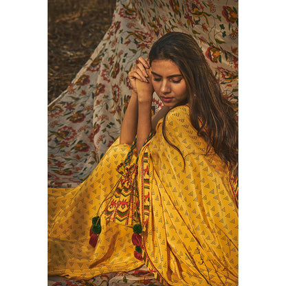 Baise Gaba Santolina Crepe Saree With Unstitched Blouse