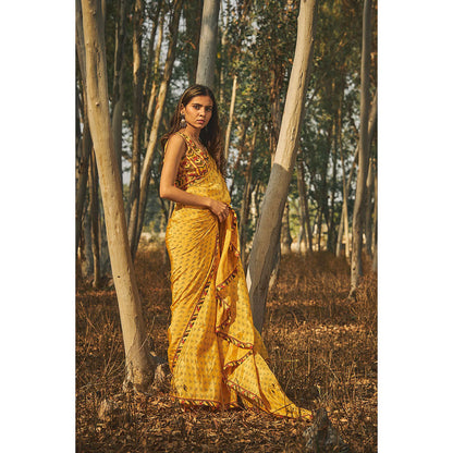 Baise Gaba Santolina Crepe Saree With Unstitched Blouse