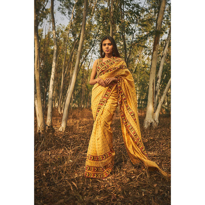 Baise Gaba Mehtaab Chanderi Saree With Unstitched Blouse