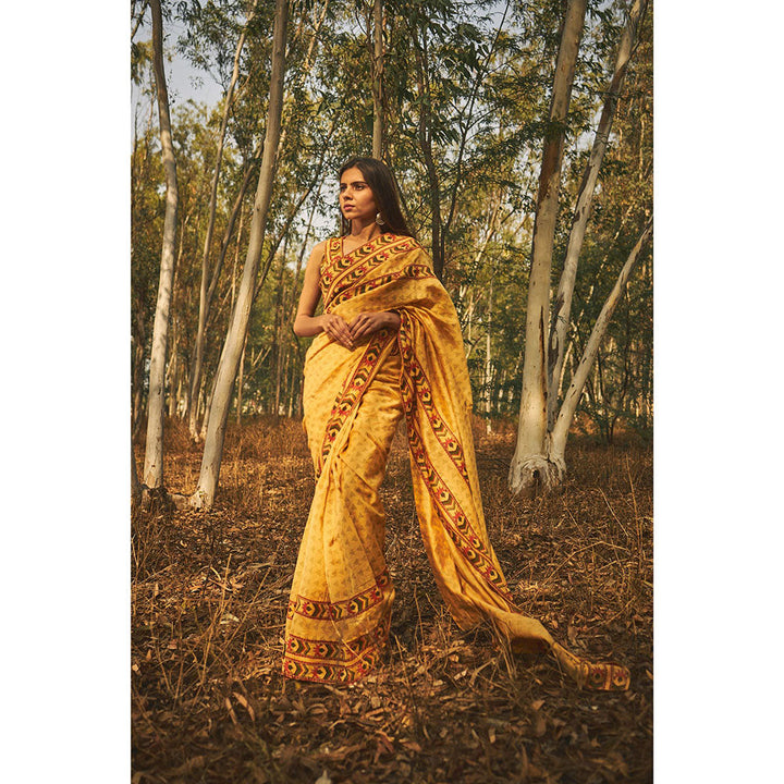 Baise Gaba Mehtaab Chanderi Saree With Unstitched Blouse