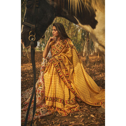 Baise Gaba Mehtaab Chanderi Saree With Unstitched Blouse
