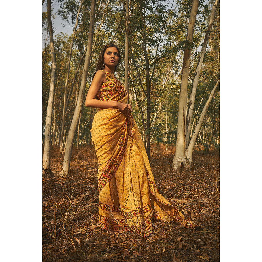 Baise Gaba Mehtaab Chanderi Saree With Unstitched Blouse