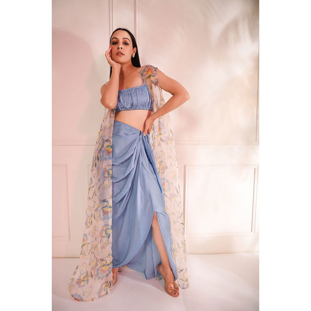 Baise Gaba Chaandni Skirt Chogha (Set of 3)