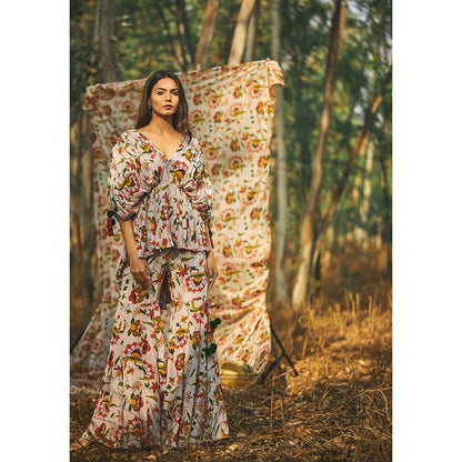 Baise Gaba Zinnia Top And Gharara (Set of 2)