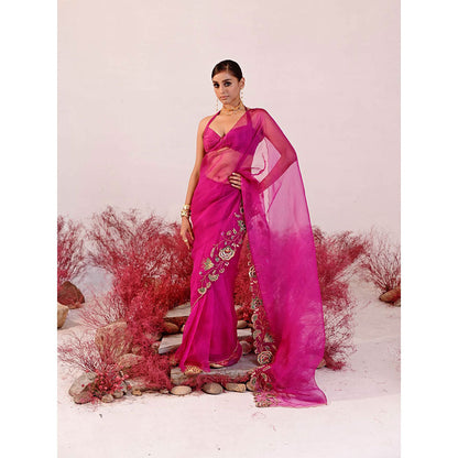 Baise Gaba Dastaan Saree with Unstitched Blouse