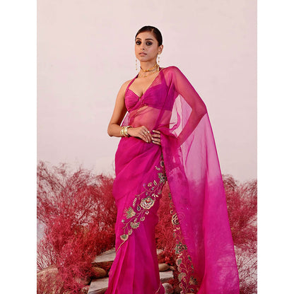 Baise Gaba Dastaan Saree with Unstitched Blouse