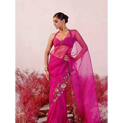 Baise Gaba Dastaan Saree with Unstitched Blouse