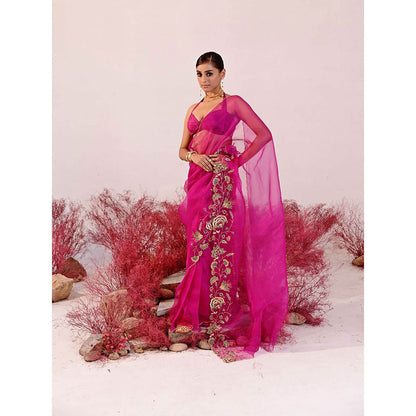 Baise Gaba Dastaan Saree with Unstitched Blouse