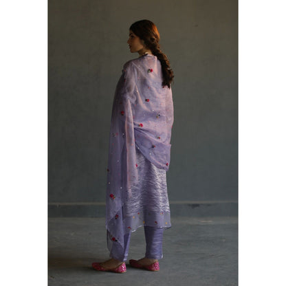Begum Pret Jhilmil Kurta - Lilac (Set of 4)