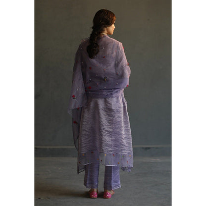 Begum Pret Jhilmil Kurta - Lilac (Set of 4)