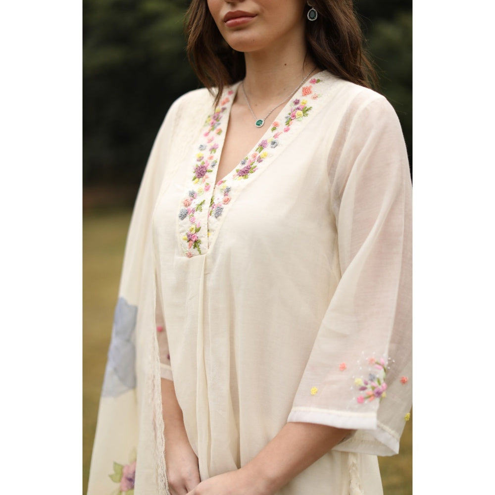 Begum Pret Fiza Suit - Ivory (Set of 4)
