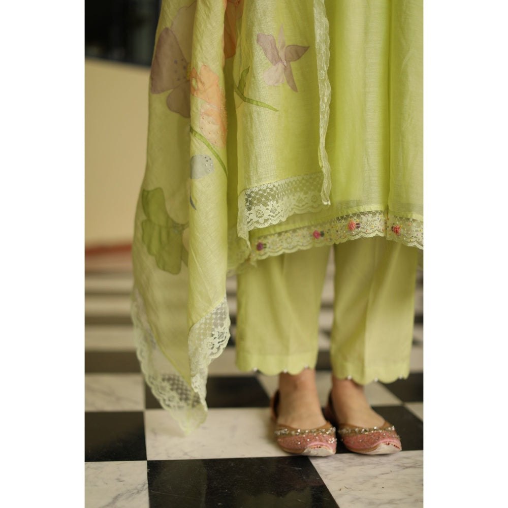 Begum Pret Fiza Suit - Mint (Set of 4)