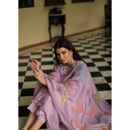 Begum Pret Fiza Suit - Lavender (Set of 4)