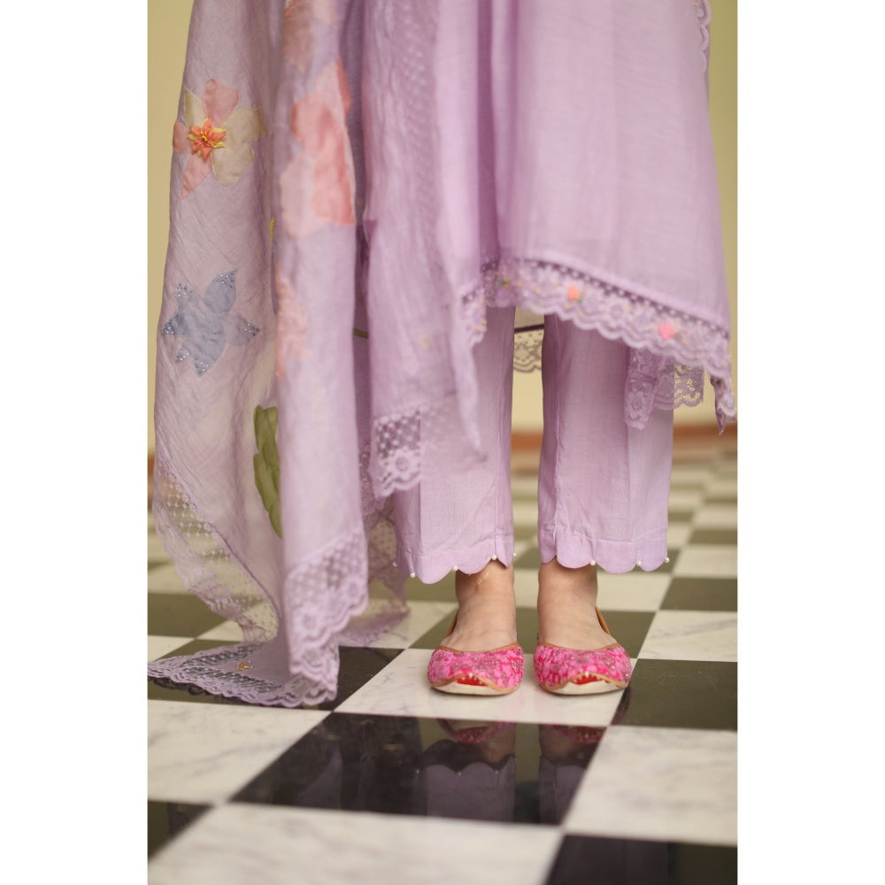 Begum Pret Fiza Suit - Lavender (Set of 4)