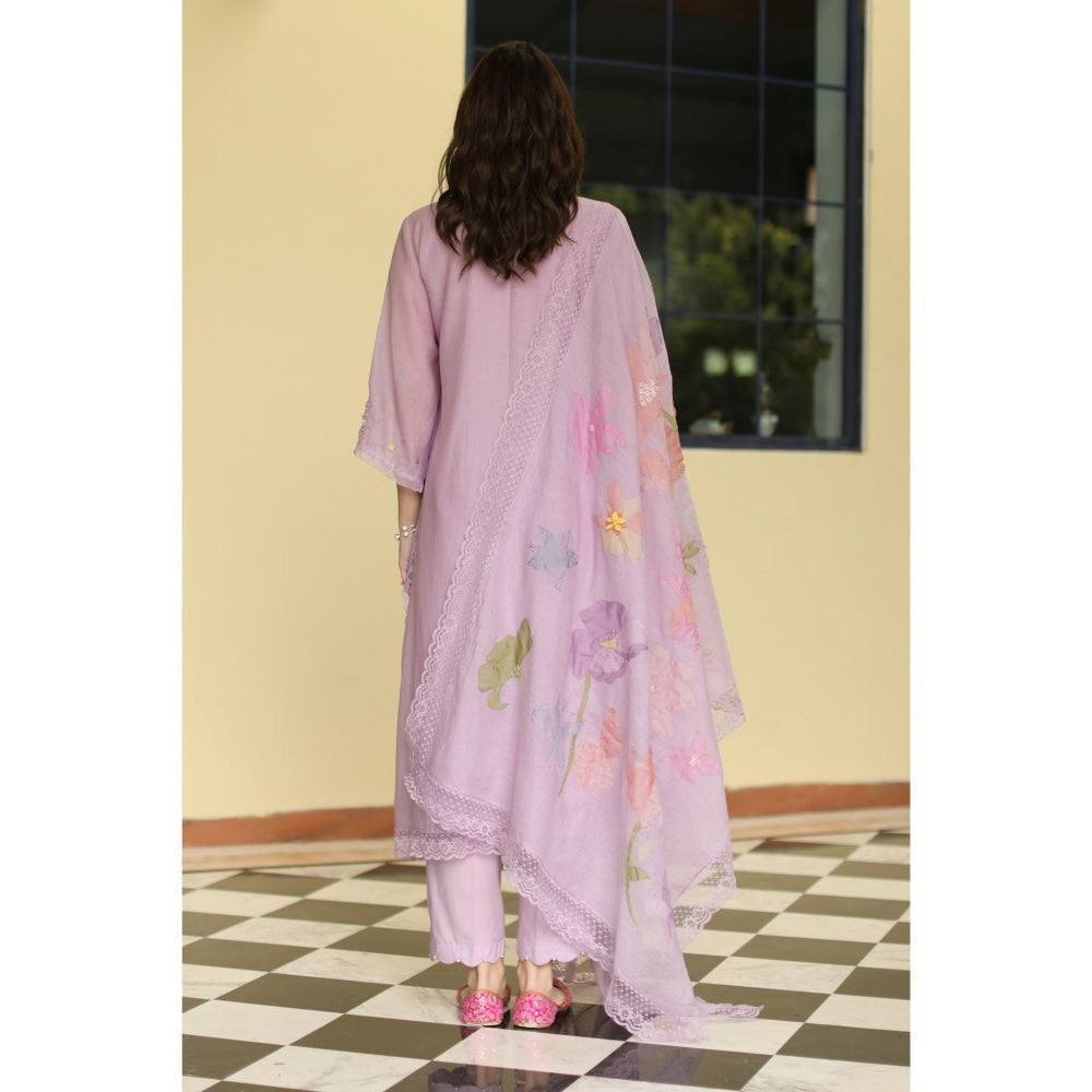 Begum Pret Fiza Suit - Lavender (Set of 4)