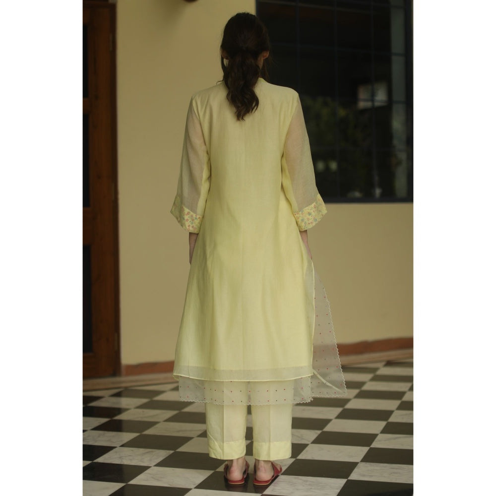 Begum Pret Sweet Pea Kurta - Lemon (Set of 3)