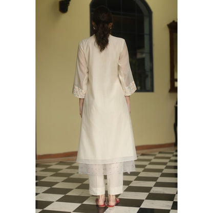 Begum Pret Sweet Pea Kurta - Ivory (Set of 3)