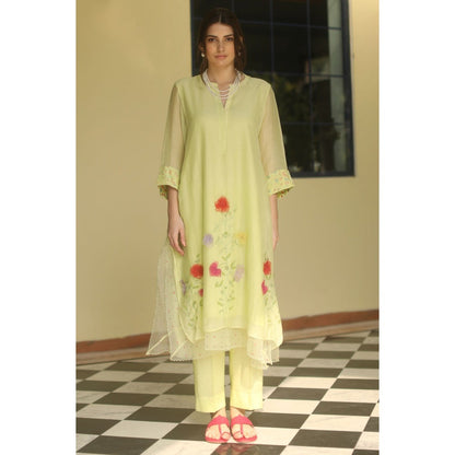 Begum Pret Sweet Pea Kurta - Mint (Set of 3)