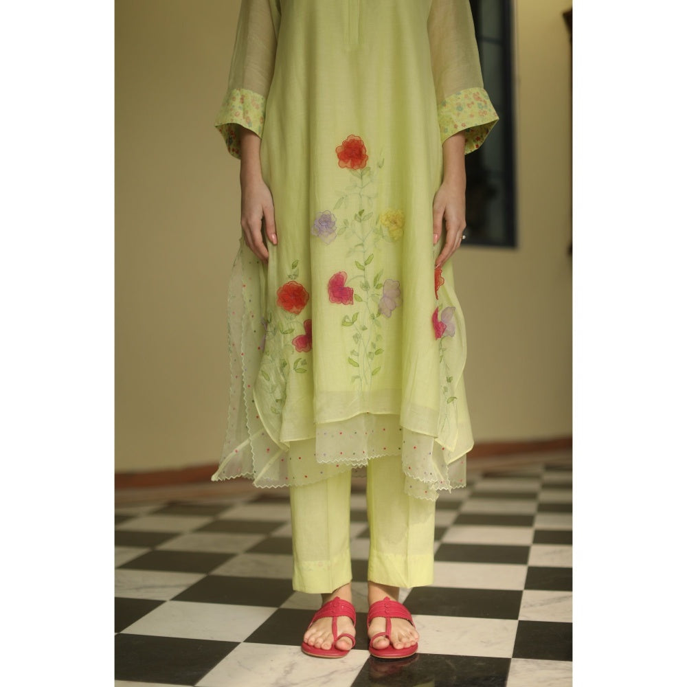 Begum Pret Sweet Pea Kurta - Mint (Set of 3)