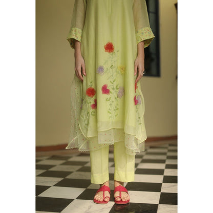Begum Pret Sweet Pea Kurta - Mint (Set of 3)