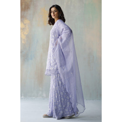 Begum Pret Mehram Periwinkle Sharara (Set of 3)