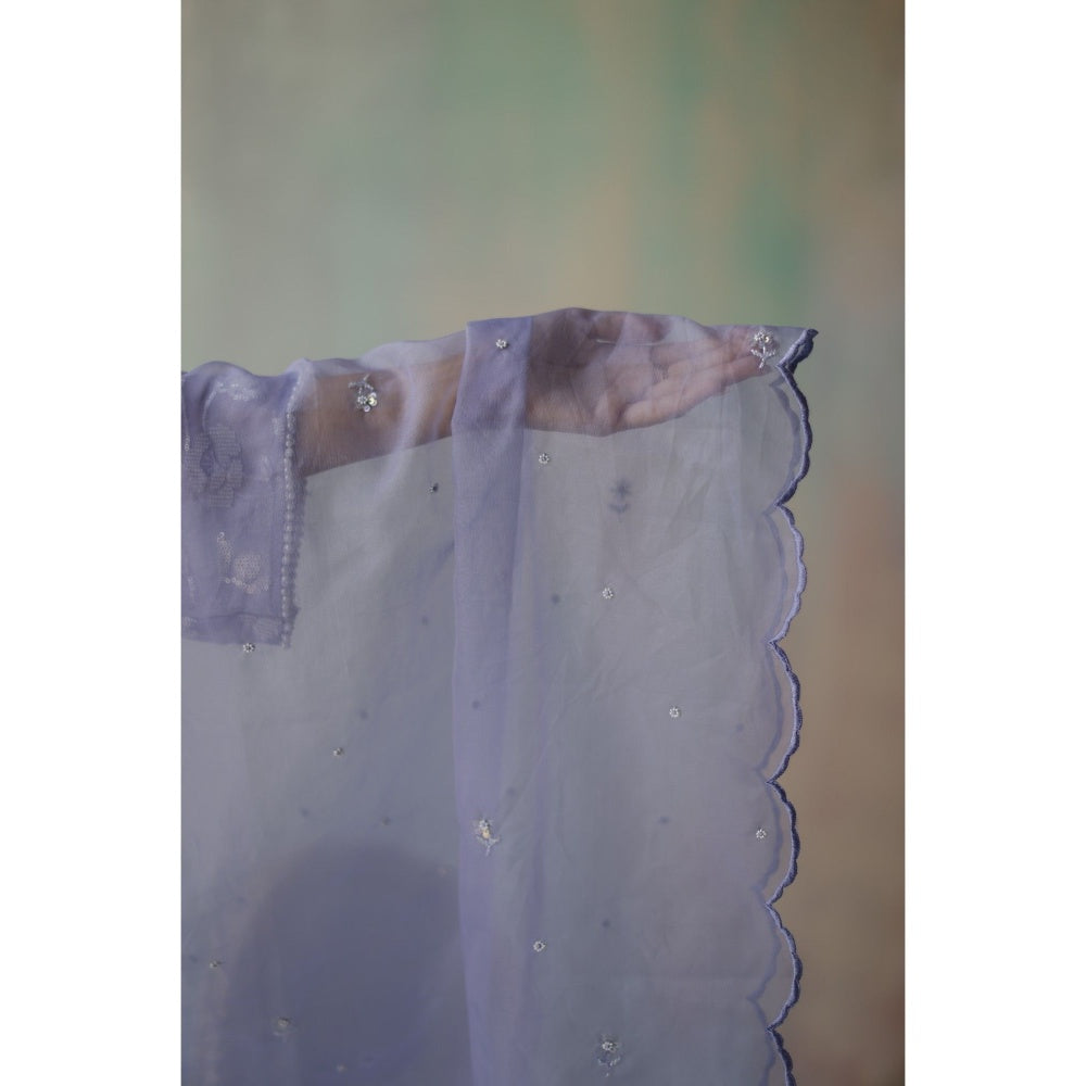 Begum Pret Mehram Periwinkle Sharara (Set of 3)