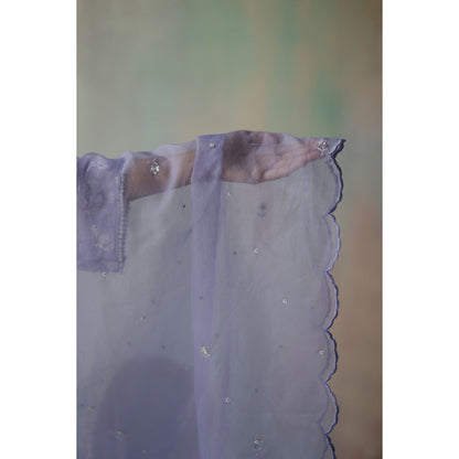 Begum Pret Mehram Periwinkle Sharara (Set of 3)