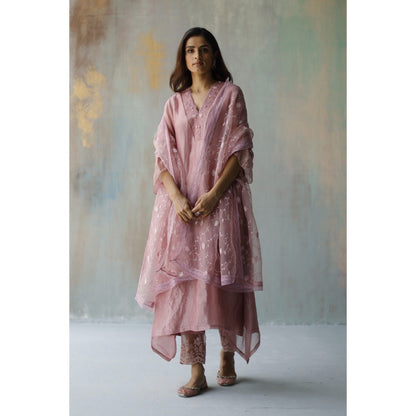 Begum Pret Mira Plum Kurta (Set of 3)