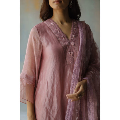 Begum Pret Mira Plum Kurta (Set of 3)