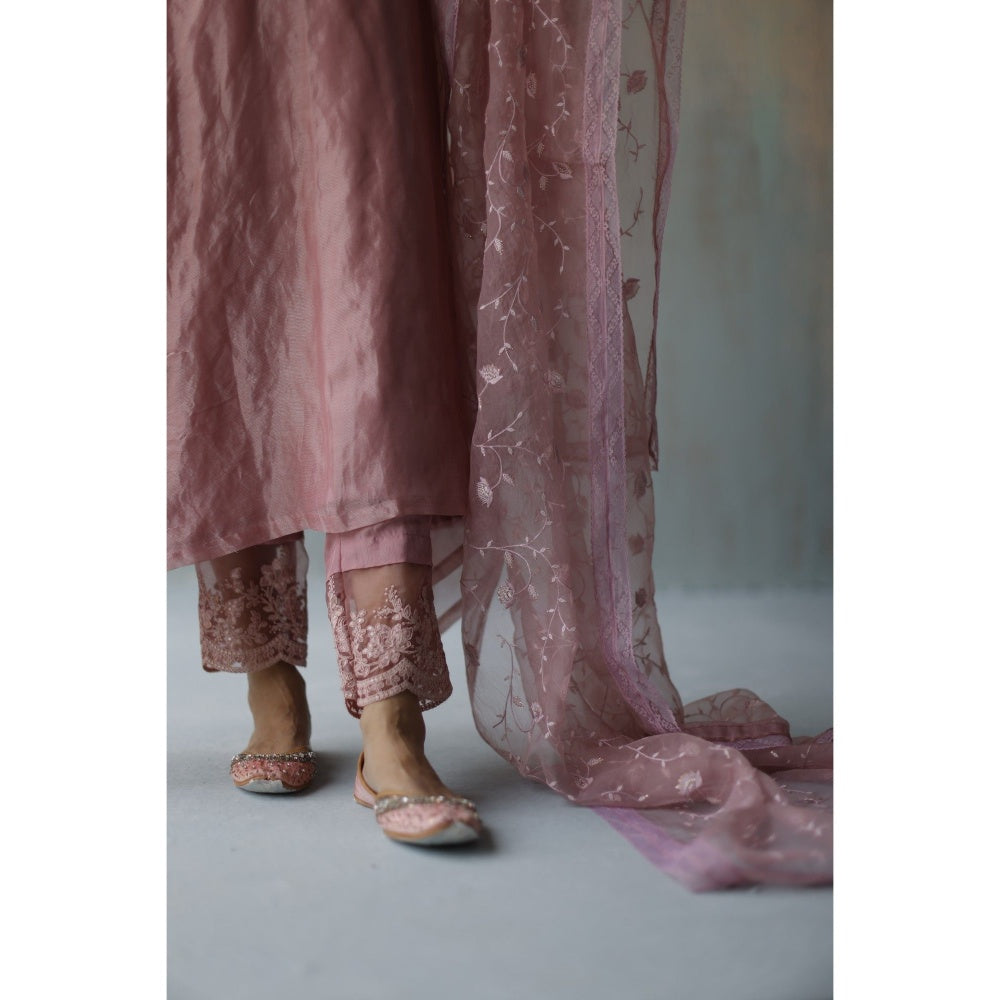 Begum Pret Mira Plum Kurta (Set of 3)