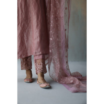 Begum Pret Mira Plum Kurta (Set of 3)