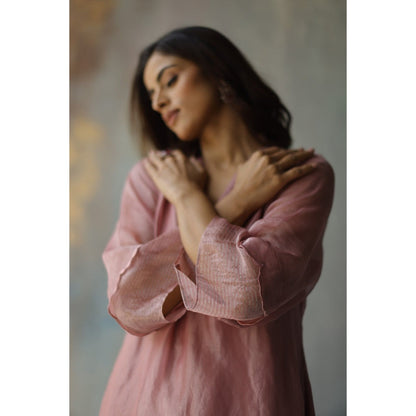 Begum Pret Mira Plum Kurta (Set of 3)