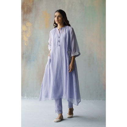 Begum Pret Aiza Periwinkle Choga (Set of 3)