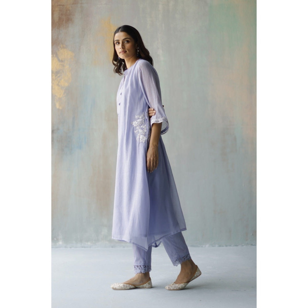 Begum Pret Aiza Periwinkle Choga (Set of 3)