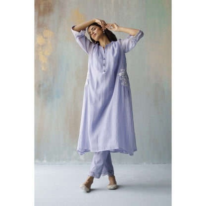 Begum Pret Aiza Periwinkle Choga (Set of 3)