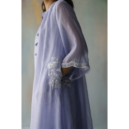 Begum Pret Aiza Periwinkle Choga (Set of 3)