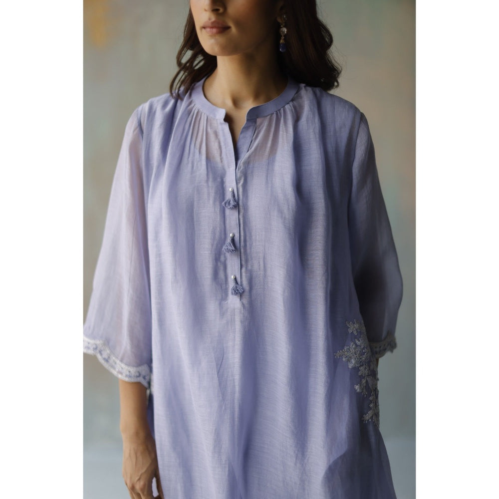 Begum Pret Aiza Periwinkle Choga (Set of 3)