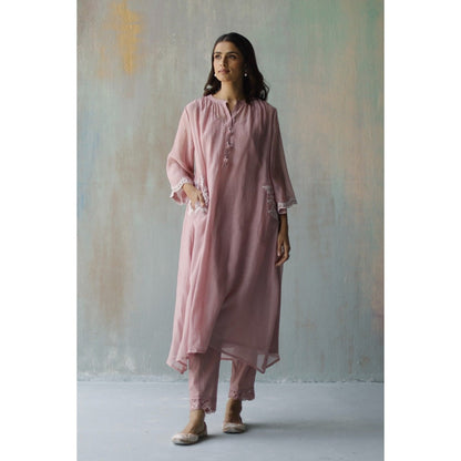 Begum Pret Aiza Plum Choga (Set of 3)