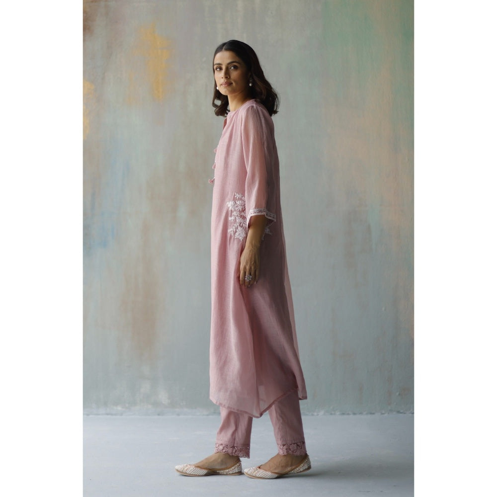 Begum Pret Aiza Plum Choga (Set of 3)