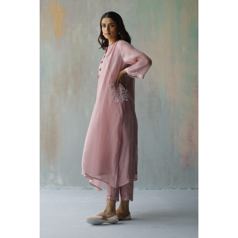 Begum Pret Aiza Plum Choga (Set of 3)