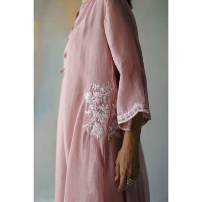 Begum Pret Aiza Plum Choga (Set of 3)