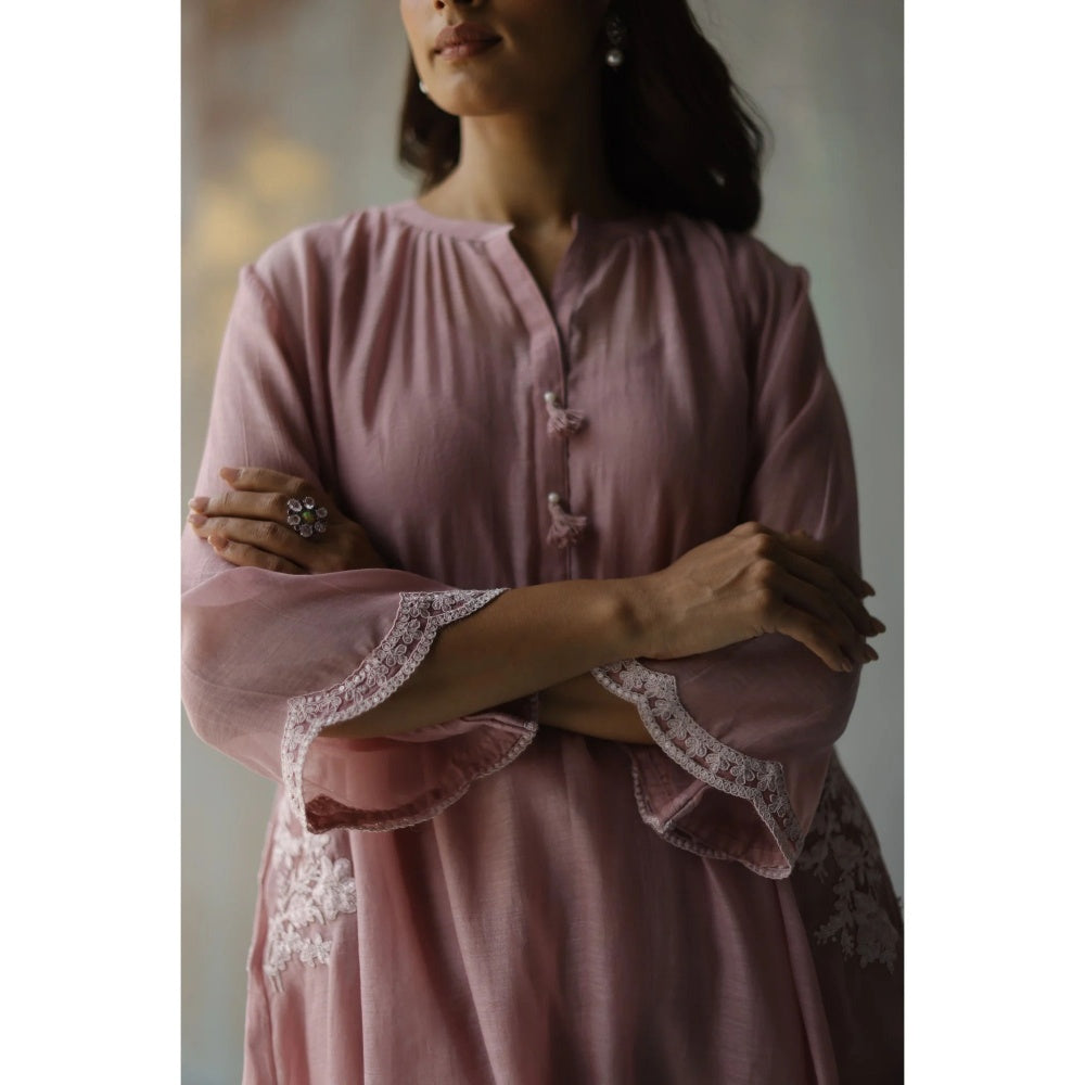 Begum Pret Aiza Plum Choga (Set of 3)