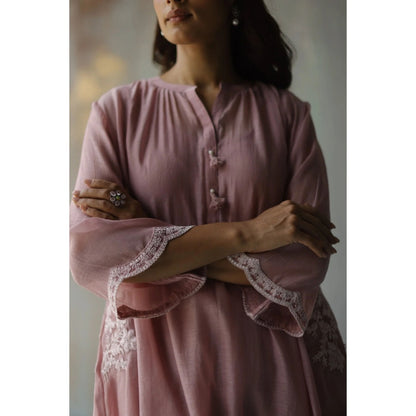 Begum Pret Aiza Plum Choga (Set of 3)