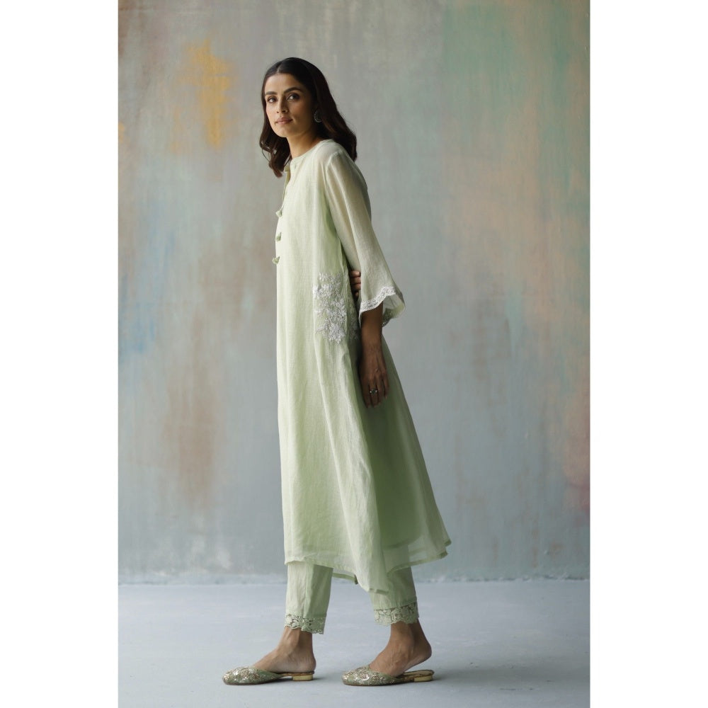 Begum Pret Aiza Green Choga (Set of 3)